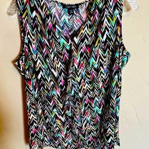 Multicolored Sleeveless Top Roz & Ali - Size 1X